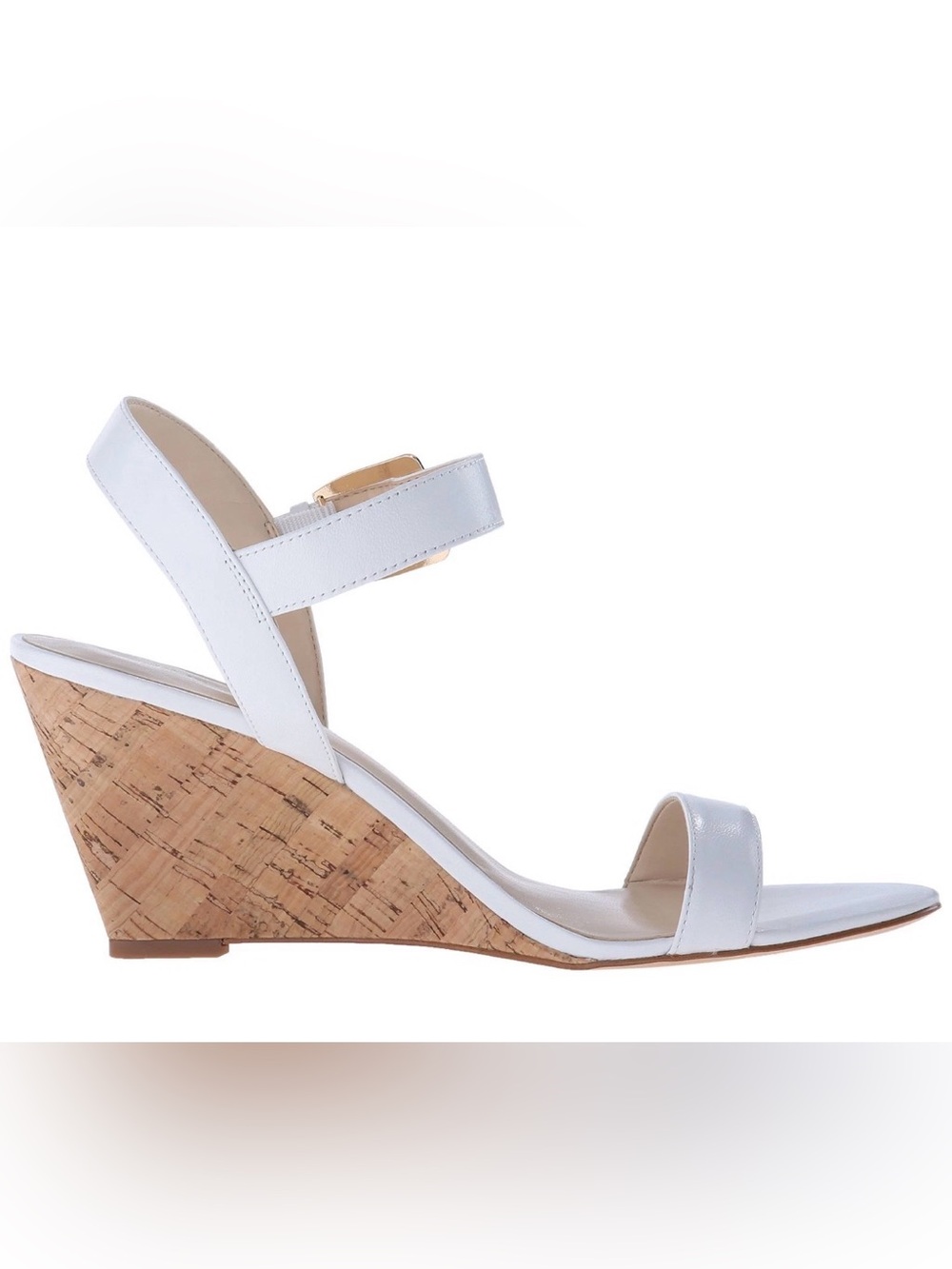 Nine West Kiani White Cork Wedge Sandals - Picture 6 of 9
